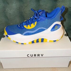 Under Armour Blue and Yellow GS Curry 3Z4 Shoes